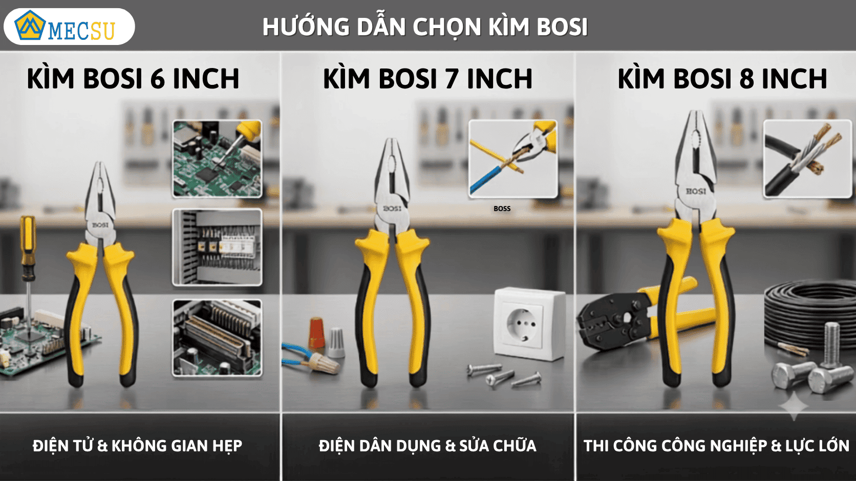 Hướng dẫn chọn kìm phù hợp với công việc